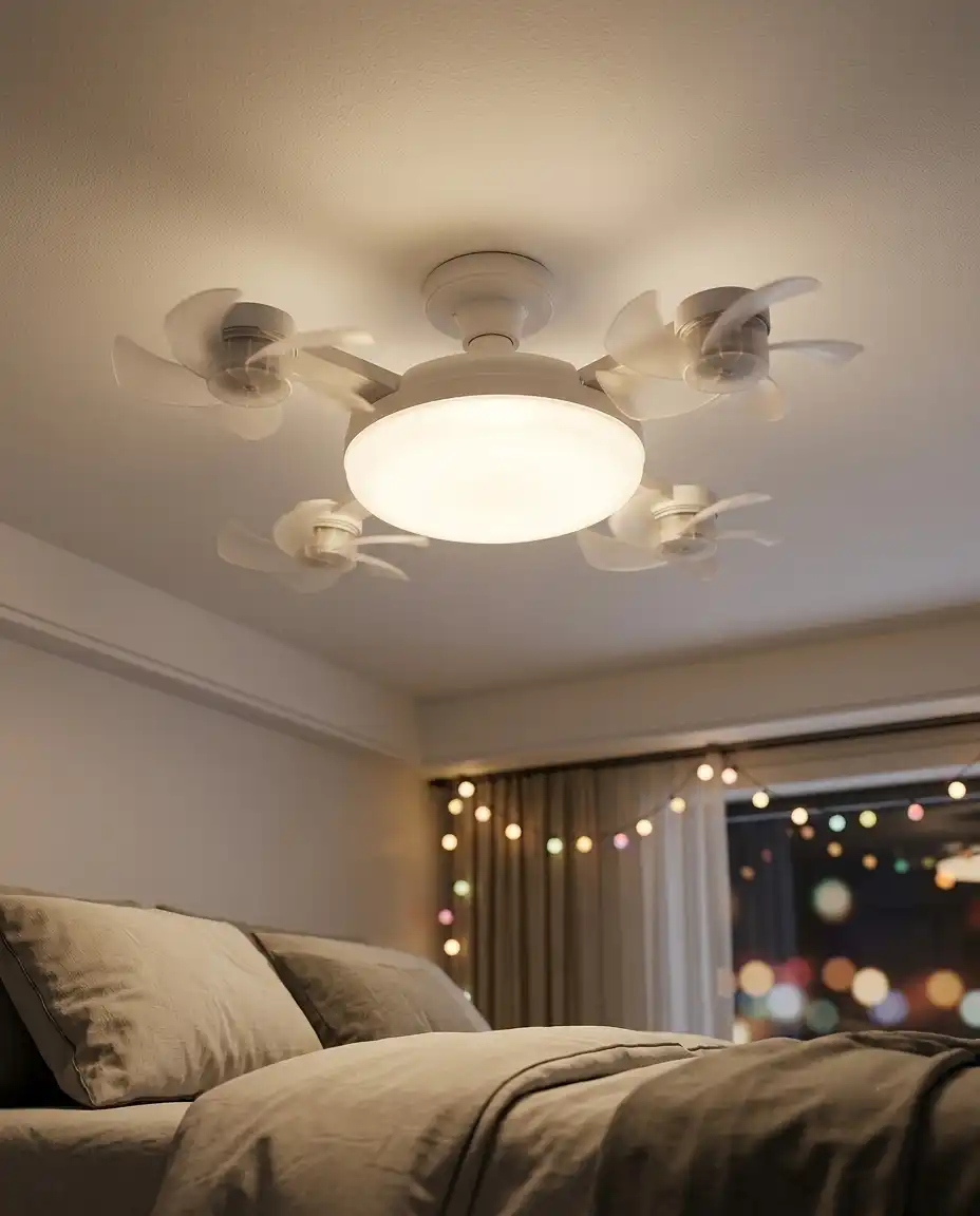 Drone Design Fan Light Bulb 3/4 Blades With Remote Control Ceiling Fan Lamp For Home Bedroom Restaurant